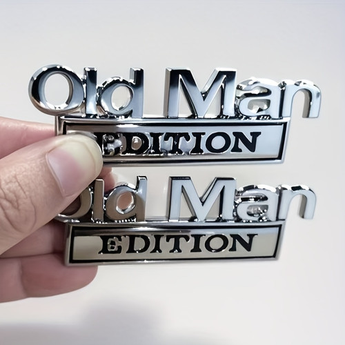Old Man Edition Car Badge 3D Emblem Sticker Badge Fender Funny Decals Car Truck Replacement Door Decoration for Universal  Car SUV