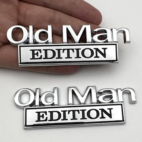 Old Man Edition Car Badge 3D Emblem Sticker Badge Fender Funny Decals Car Truck Replacement Door Decoration for Universal  Car SUV