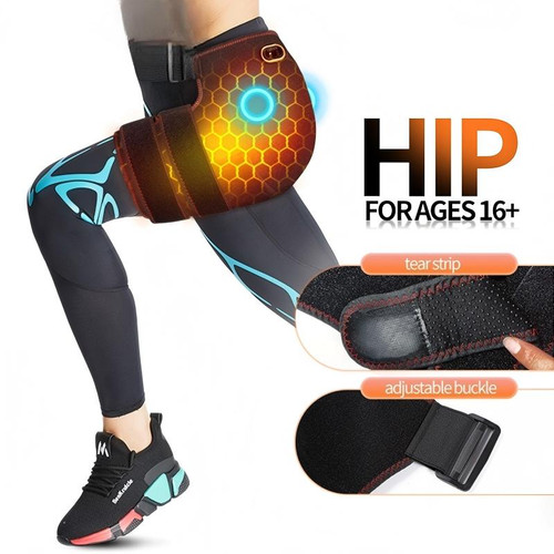 Hip Massager Wrap with Heat Vibration Carbon Fibre Heating Hip Wrap with Vibration Massage Relieves Hip Stiffness Aids Sports Strain Recovery and Provides Hip Warmth