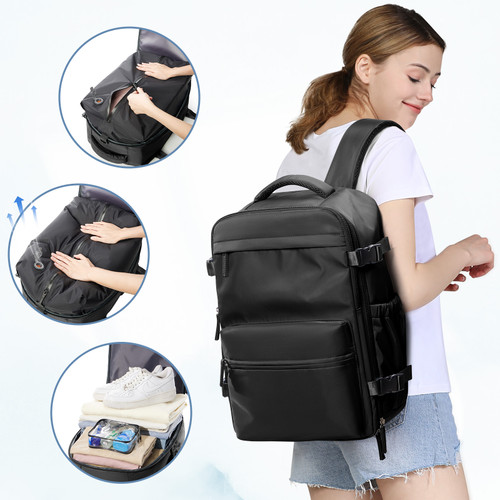 Flight-Approved Vacuum Compression Backpack Travel Bag for Men Large Capacity Backpack Business Laptop Backpack Women Men Expandable Backpack School Bag