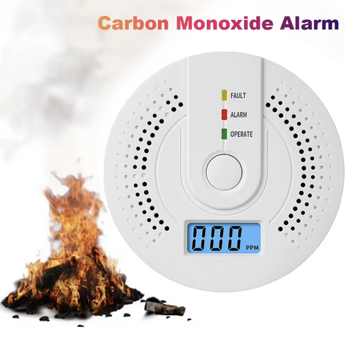Carbon Monoxide Alarm Detector Independent CO Alarm Sensor Carbon Monoxide Alarm Detector High Sensitive Warning LCD Display CO Alarm for Home Warehouse