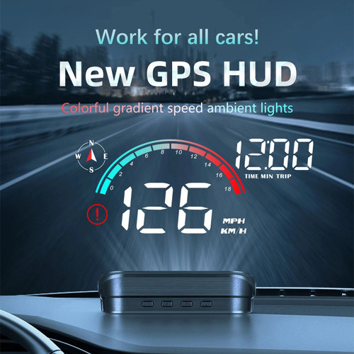 GPS Speedometer Car Windshield Projector Car Speedometer HUD GPS Head Up Display Digital Speed Meter Windshield Projector For Vehicles Auto Electronics Accessories