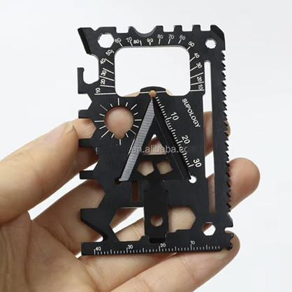 2pcs 18-in-1 EDC Tool Card 18-in-1 EDC Tool Card, Strong Steel Multi-Function Bottle/Can Opener, Screwdriver, Wrench & Card Folding EDC Tools Card