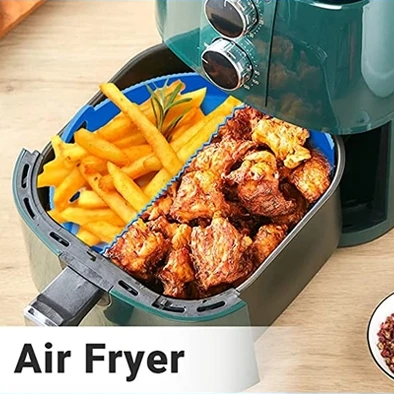 Reusable Air Fryer Basket NEW Air Fryer Silicone Pot Basket Plate Cooking Air Fryer Accessories Round Reusable Foldable Bpa Free Airfryer Baking Molds
