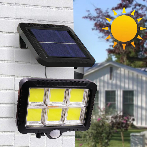 Solar Security Wall Light 6 COB Security Light Solar Lights Outdoor Garden Wall Lamp Motion Sensor IP65 Waterproof Energy Saving Lamps for Outdoor Courtyard Street Porch