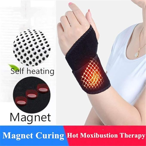 Self Heating Magnetic Wrist Bands 1 Pair Tourmaline Self-Heating Wrist Brace Sports Protection Wrist Belt Far Infrared Magnetic Therapy Pads Braces Health Care