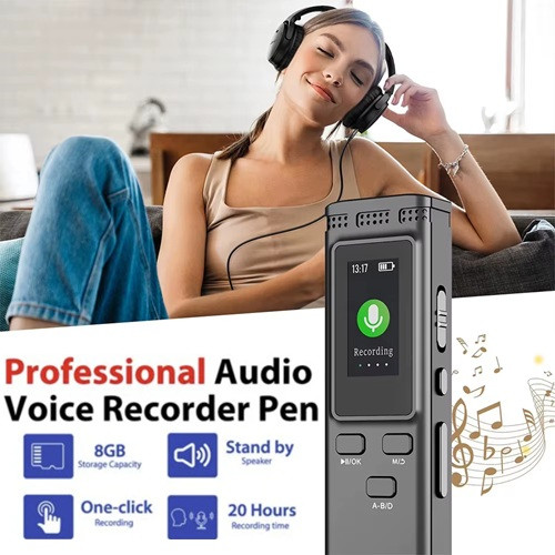 Dictaphone Voice Activated Recorder 64GB 16GB 8GB Digital Voice Recorder Voice Activated Audio Recording Noise Reduction with Playback MP3 Music Player 288hrs