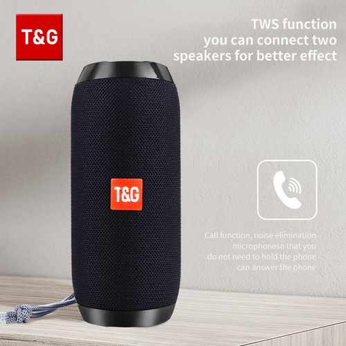 T&G Surround Sound Portable Speaker Bluetooth Speaker T&G TG117 Portable TWS Sound Box Waterproof Loudspeaker Outdoor Stereo Surround Speakers Support TF FM Radio