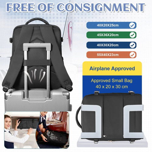 Flight-Approved Vacuum Compression Backpack Travel Bag for Men Large Capacity Backpack Business Laptop Backpack Women Men Expandable Backpack School Bag
