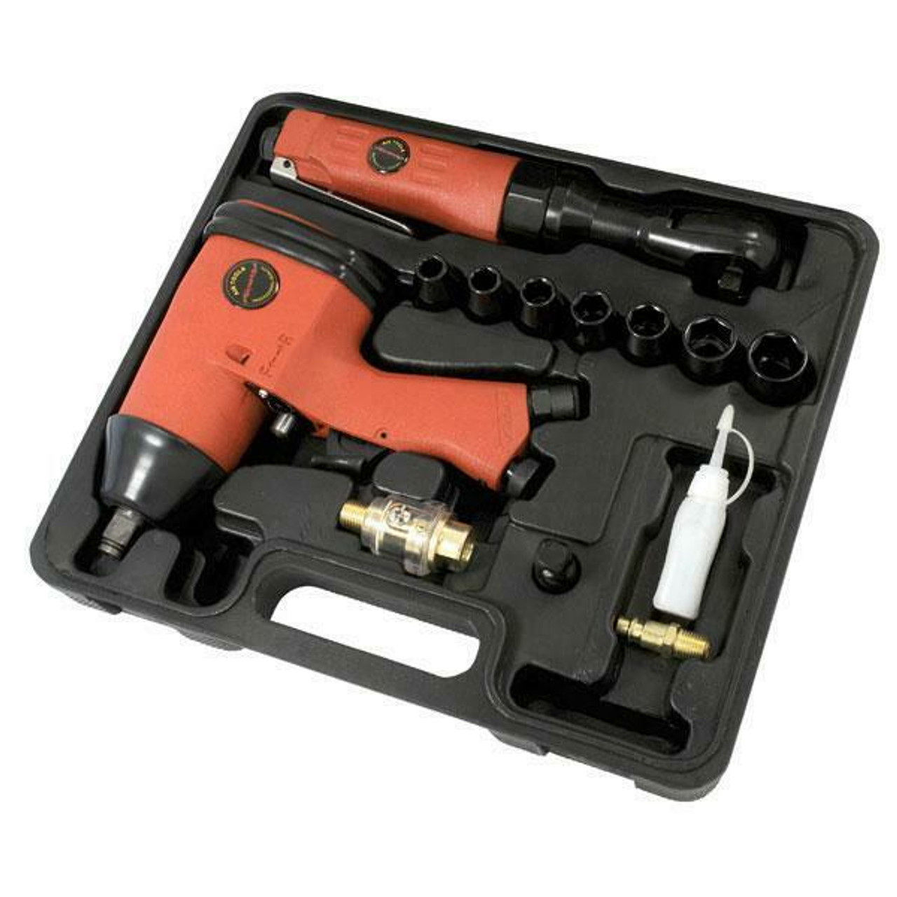 Air Tool Kit Ratchet Impact Gun Sockets Garage Equipment Group