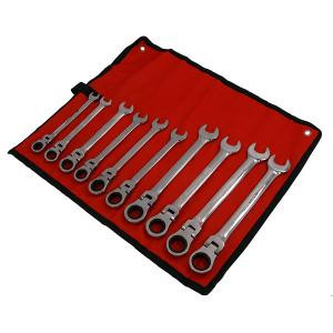 Flexi-Head Ratchet Spanner Set, 10 Piece