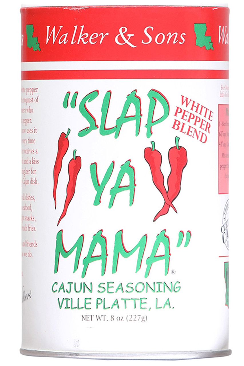 Slap Ya Mama All Natural Cajun Seasoning, MSG Free, 8 Ounce Can Variety 3-Pack (Original, Hot, White Pepper)