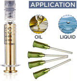 Borosilicate Glass Gold Metal Injector, 1ml.