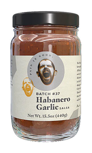 Pain Is Good Batch #37 Habanero Garlic Salsa, 15.5oz.