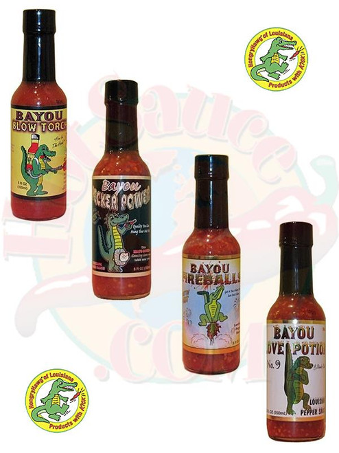 Bayou Hot Sauces Hotter Gift Set, 4/5oz.