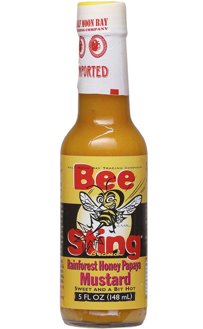 Bee Sting Rainforest Honey Papaya Mustard Hot Sauce, 5oz.
