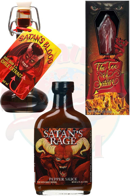 Satan's Bloody Toe Torture Gift Set, .7oz, 1.35oz, 5.7oz.