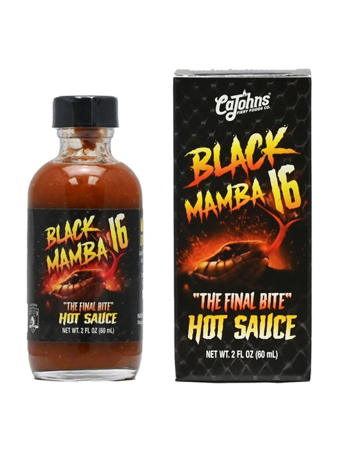 CaJohn's Black Mamba 16 Fatal Bite Hot Sauce, 2oz.