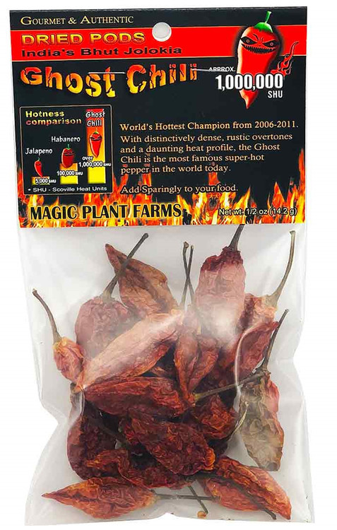 Dried Chilli Naga Bhut Jolokia Pods Hot Ghost Chilli High Quality 50g | UK