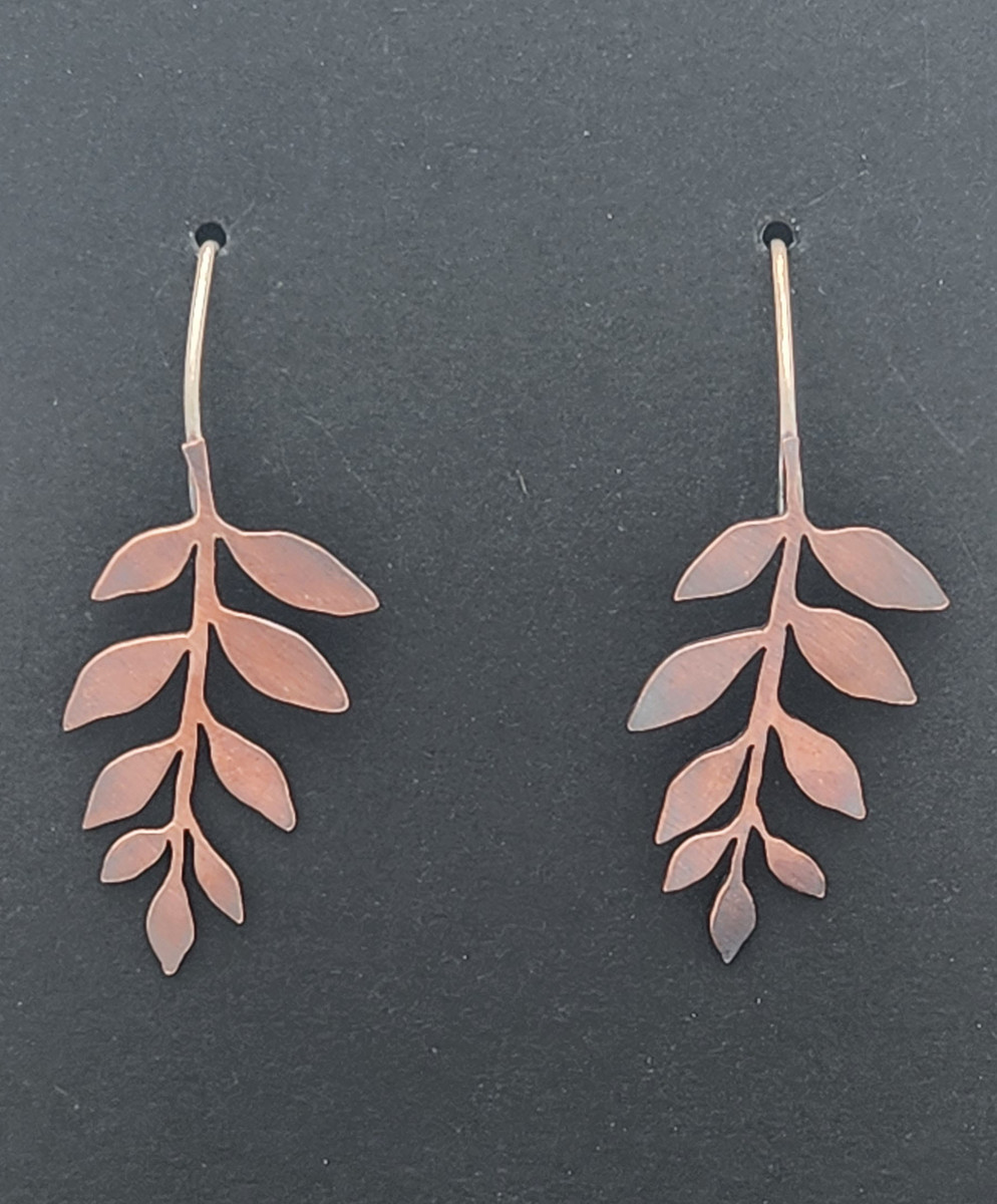 Earrings ~ Leaf Branch Med, 9 Leaves