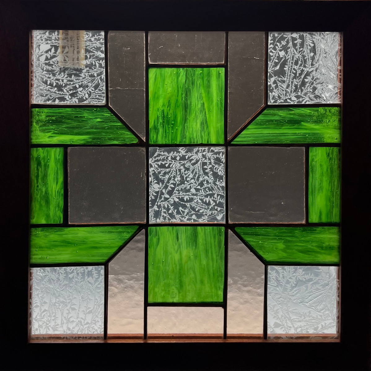 Quilt Square - Green and Peach, Sapele