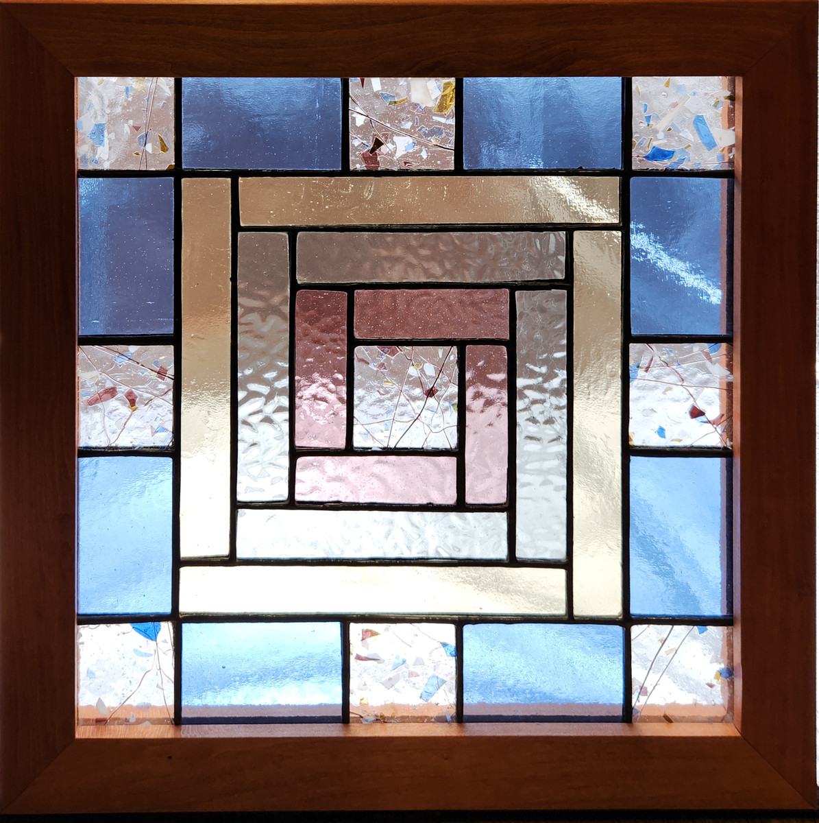 Quilt Square - Collage Blue and Pink, Cherry