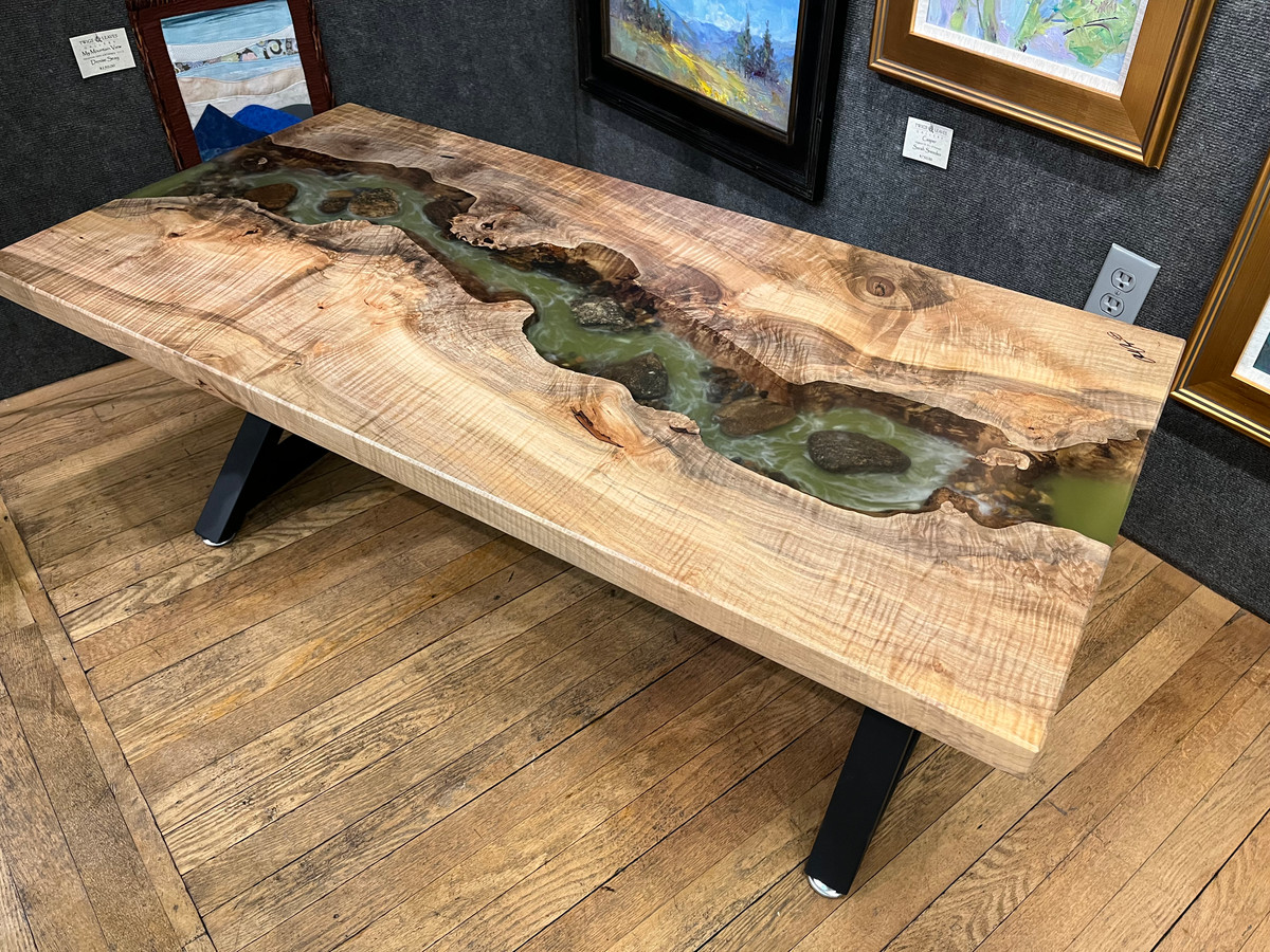 Curly Maple Burl River Table