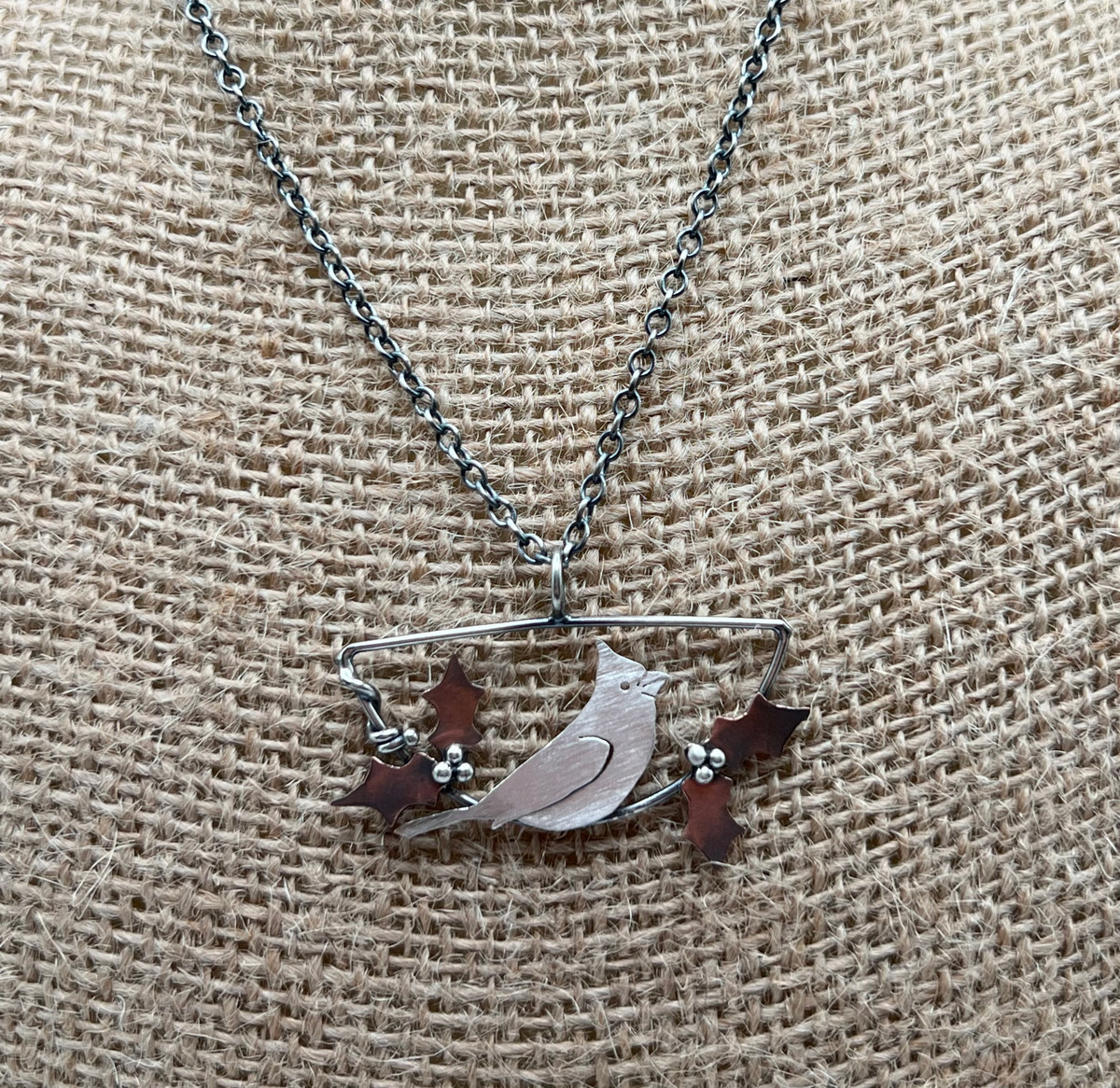 NK - Cardinal and Holly Leaves