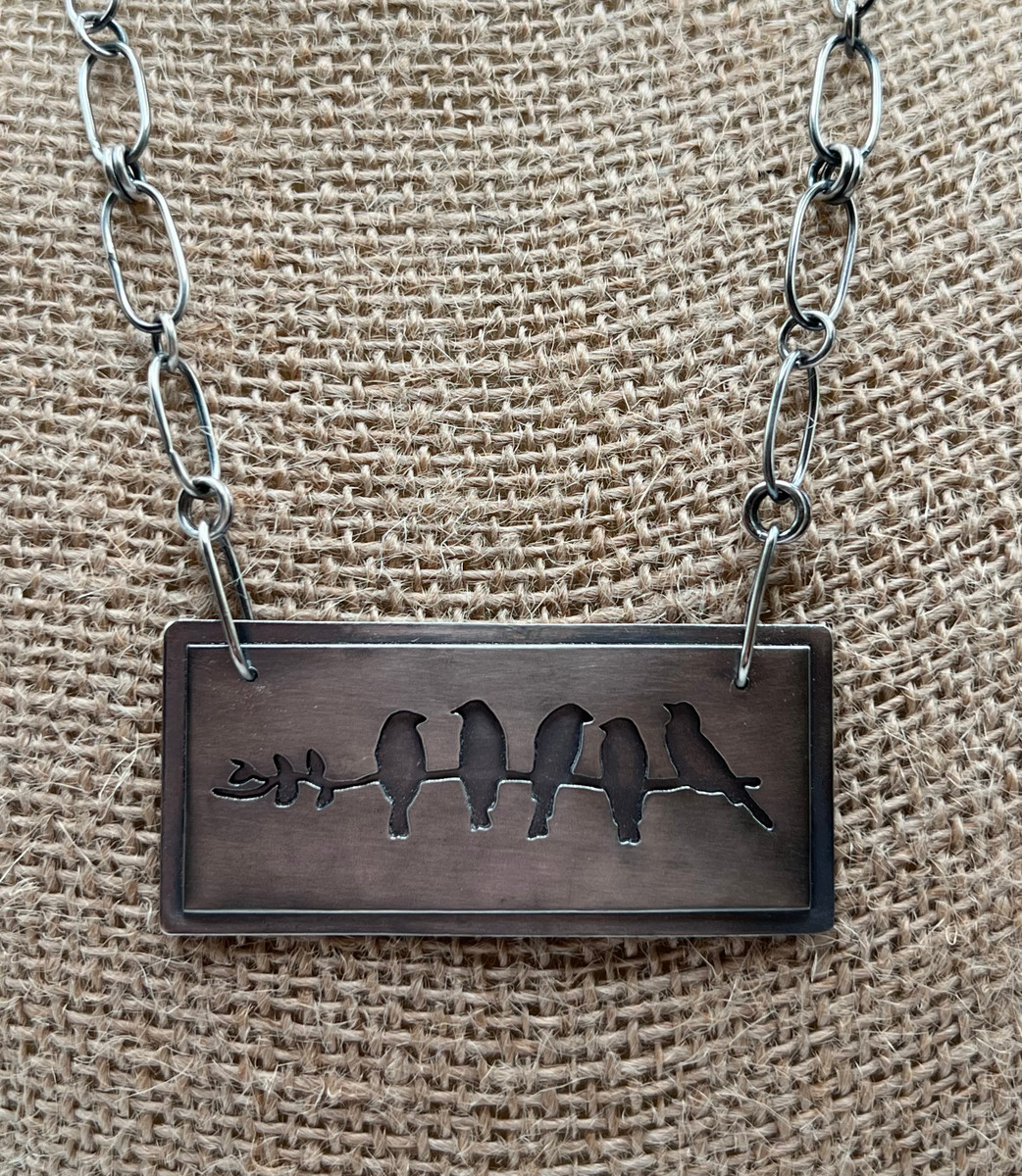 NK - 5 Birds negative cutout handmade chain