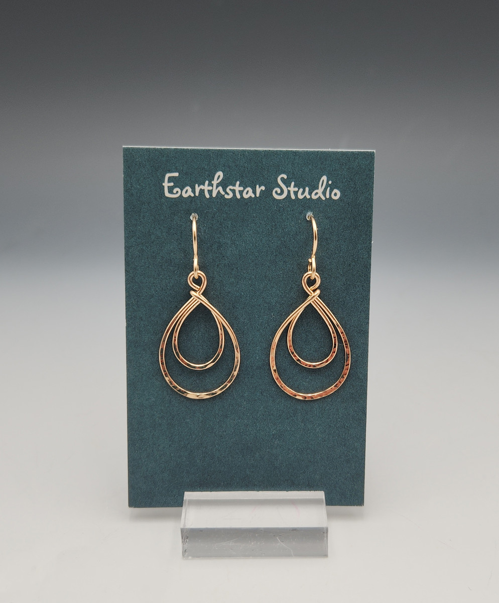 Earrings - Double Teardrop, Gold (Small)