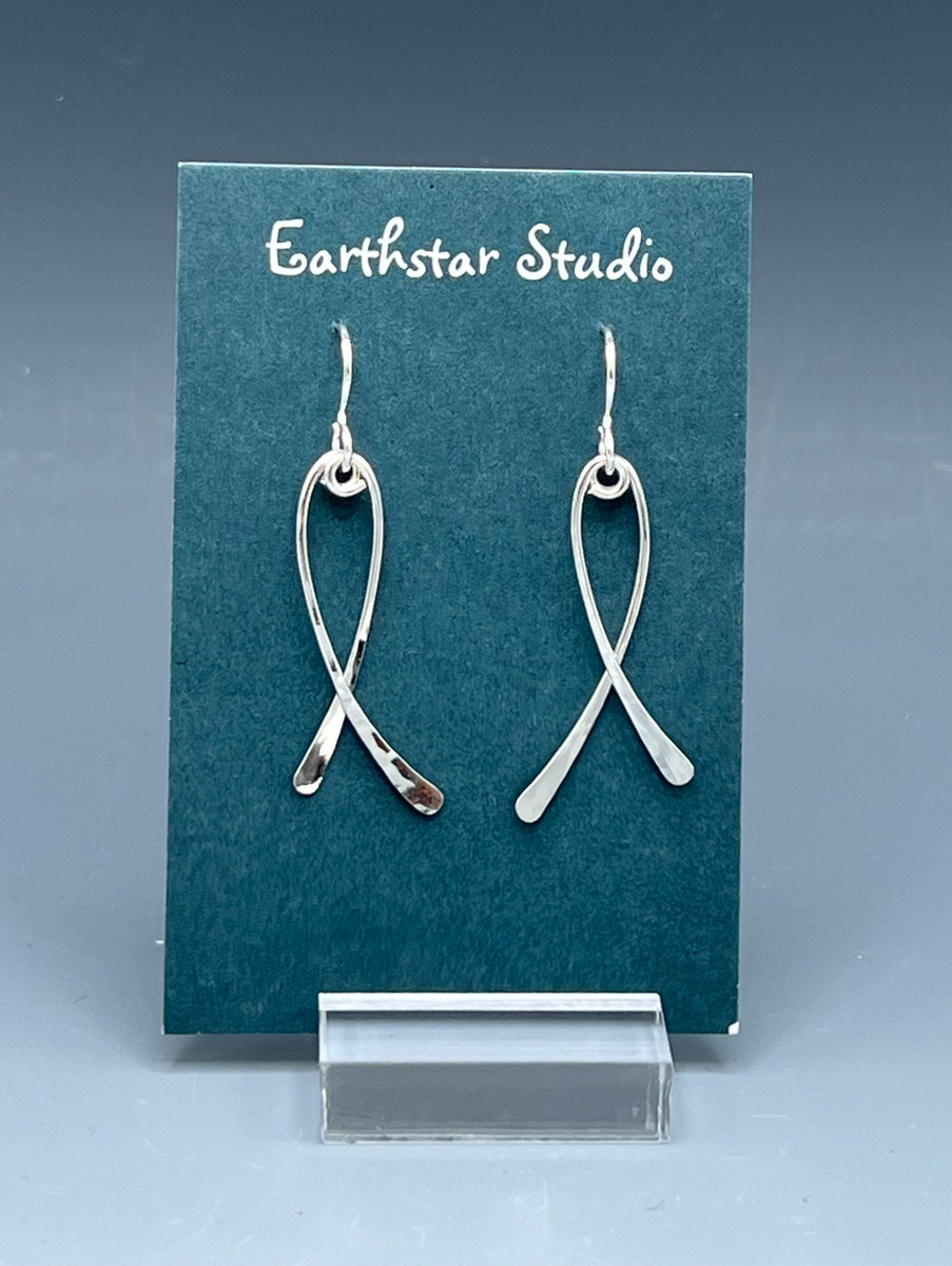 Earrings - Ribbon, Silver