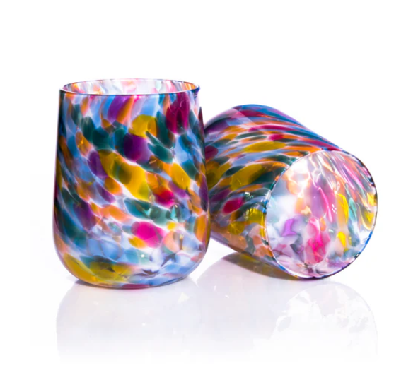 Stemless Wine Glass ~ Rainbow