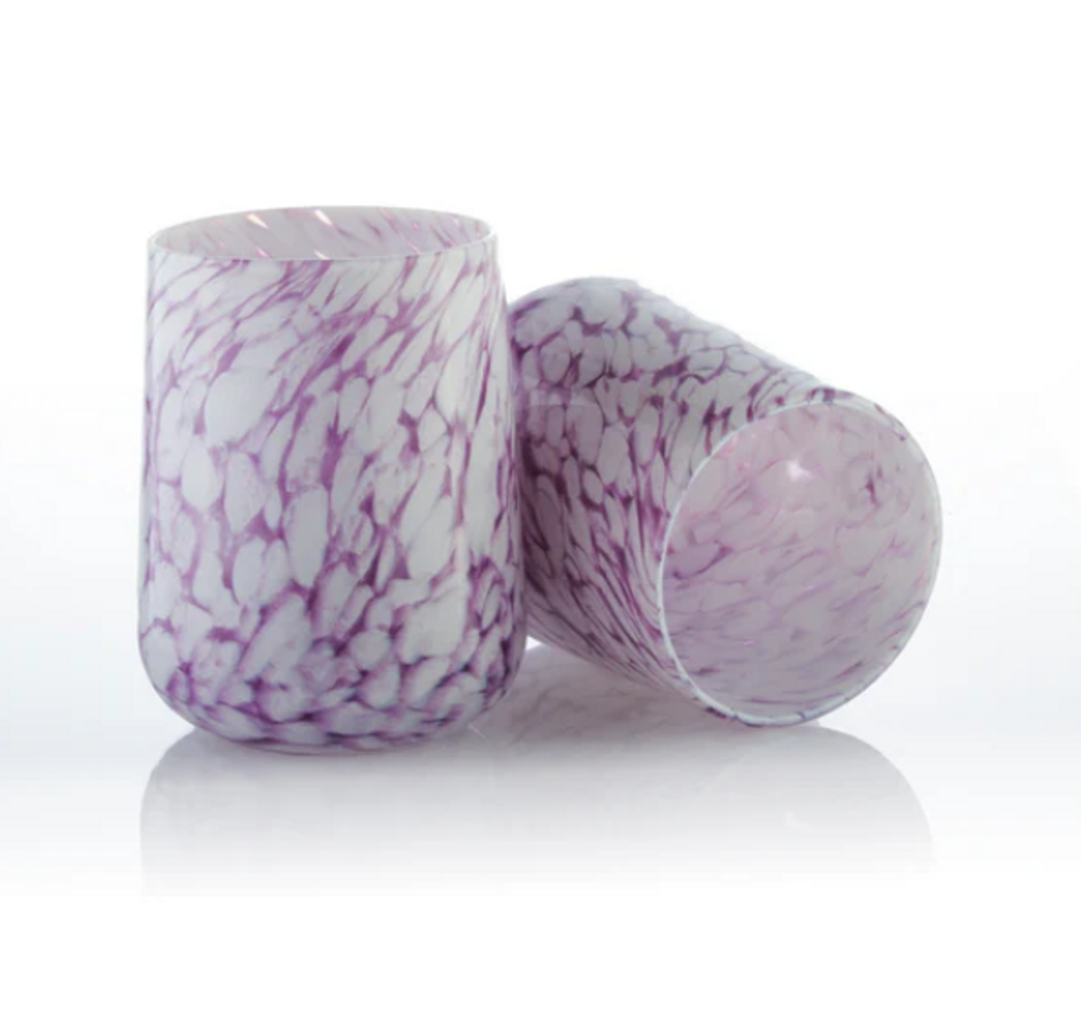 Stemless Wine Glass ~ Lavender Wisp