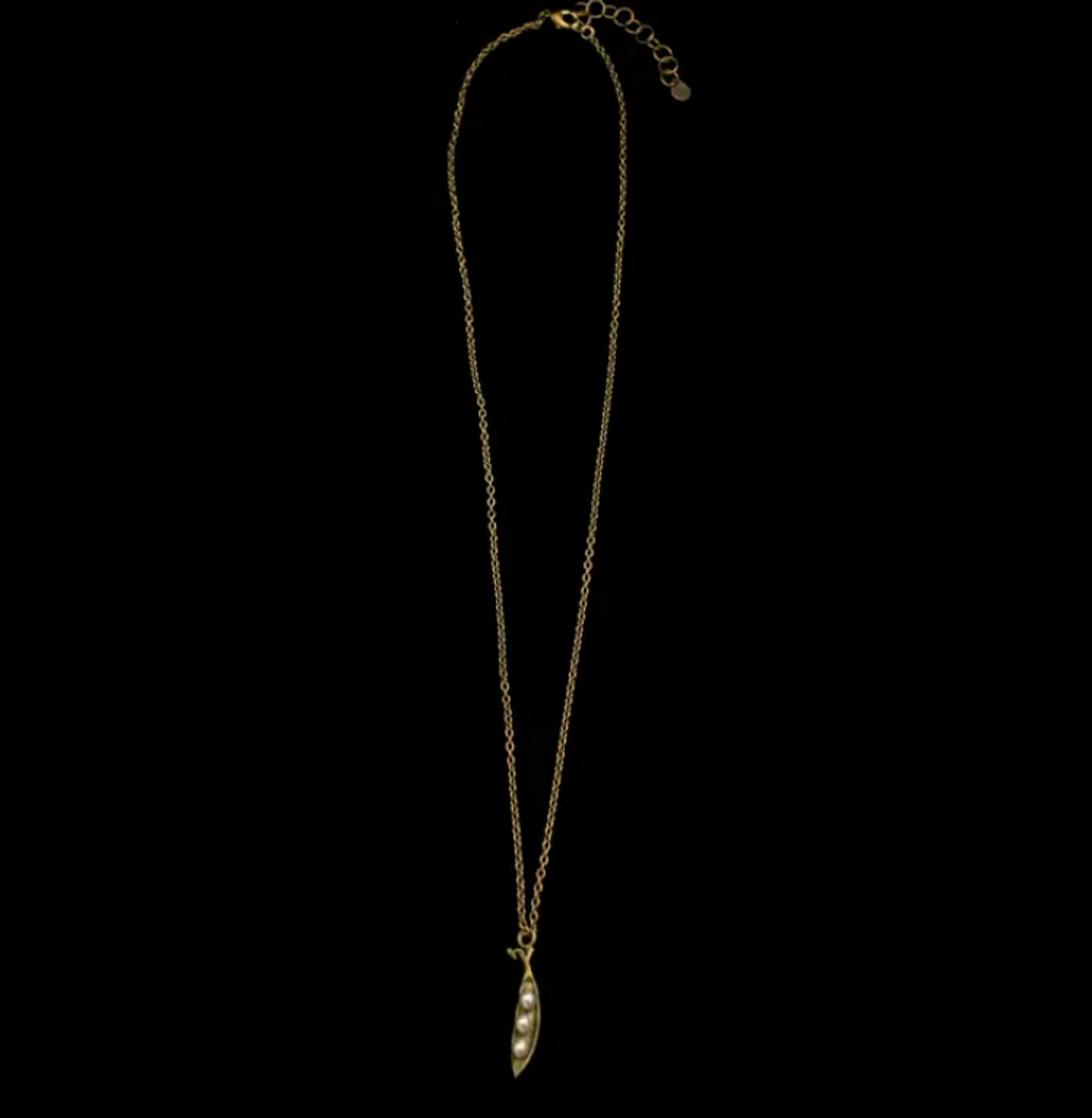 Necklace ~ Pea Pod Petite 3 Pearl Pendant- 16"