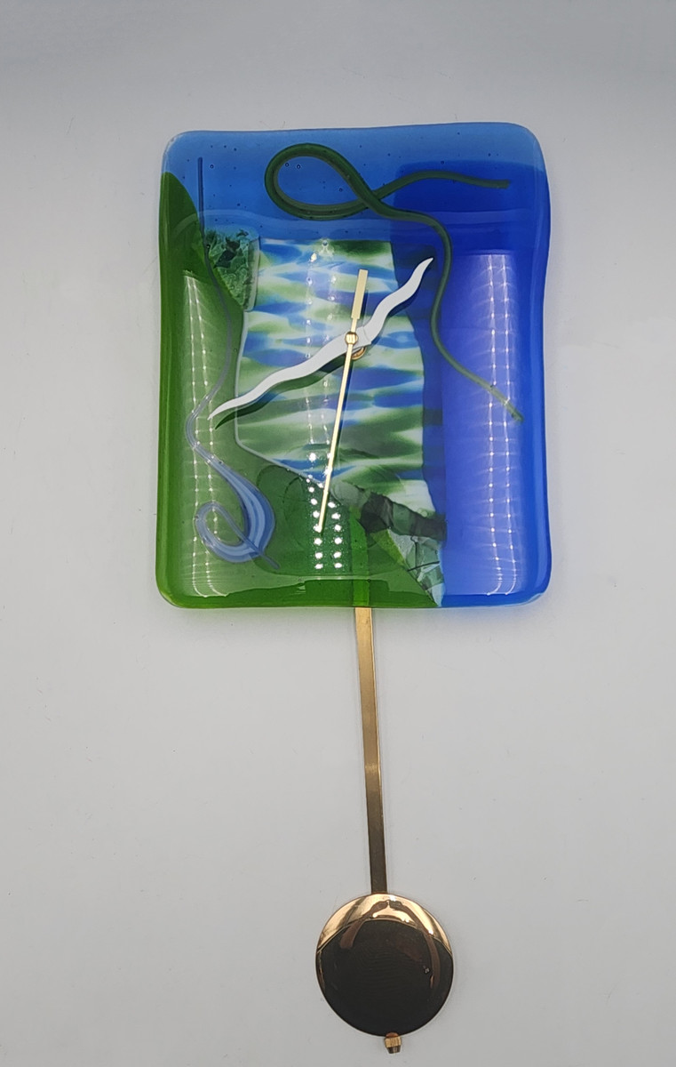 Clock - Fused Glass Hanging #9