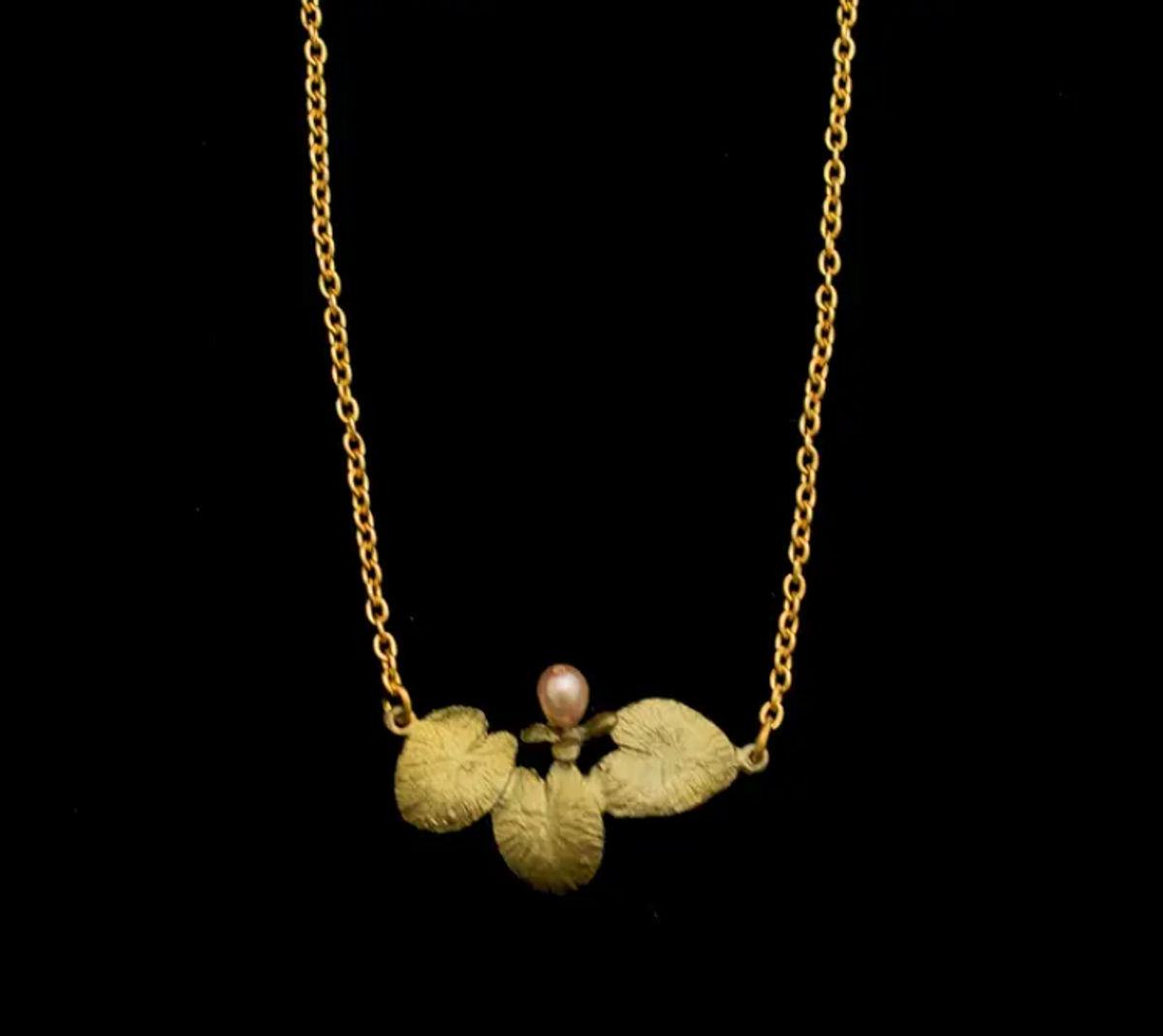 Necklace ~ Water Lily Dainty Pendant - 16" Adj.