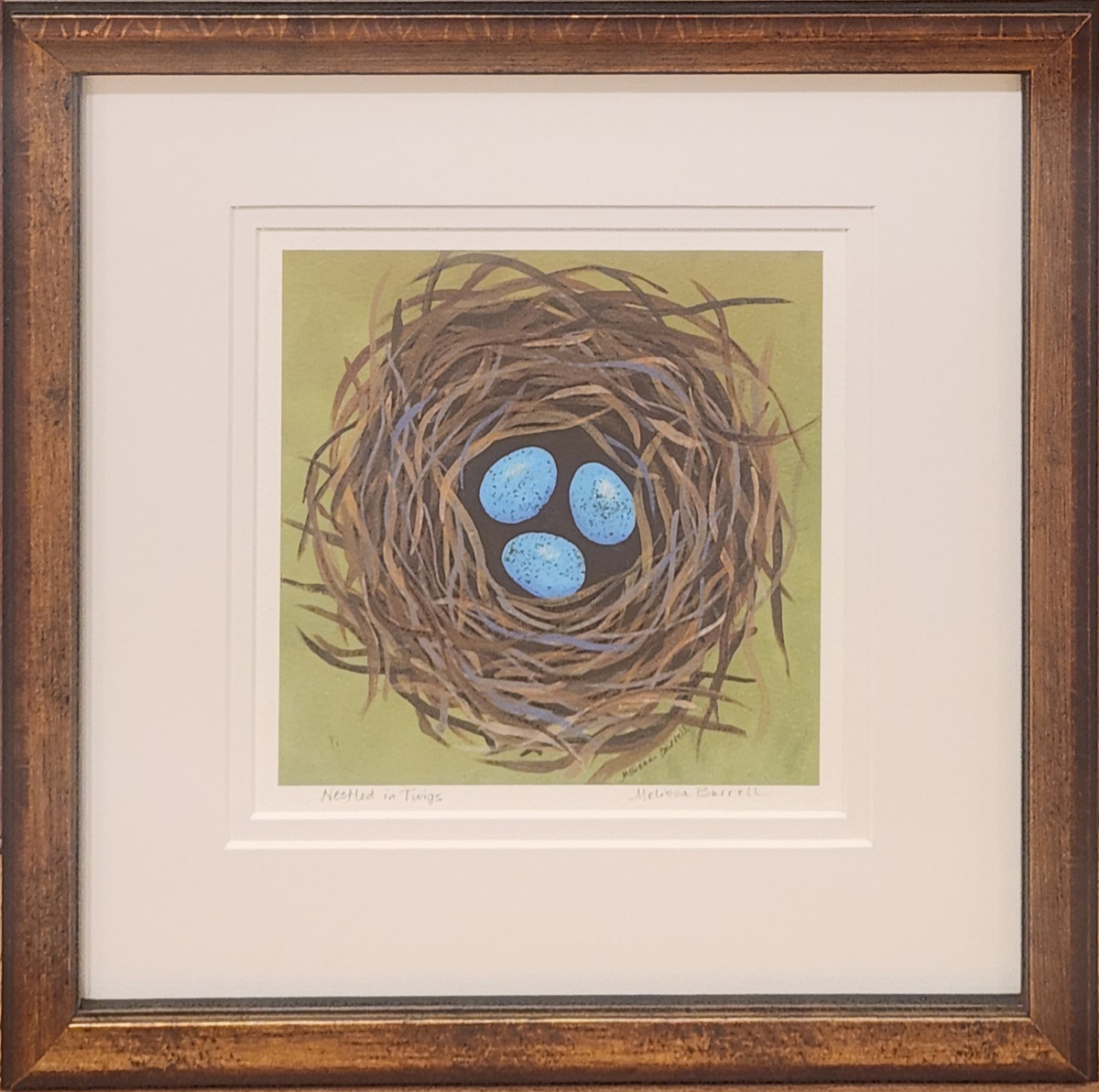 Framed Giclee ~ Nestled in Twigs