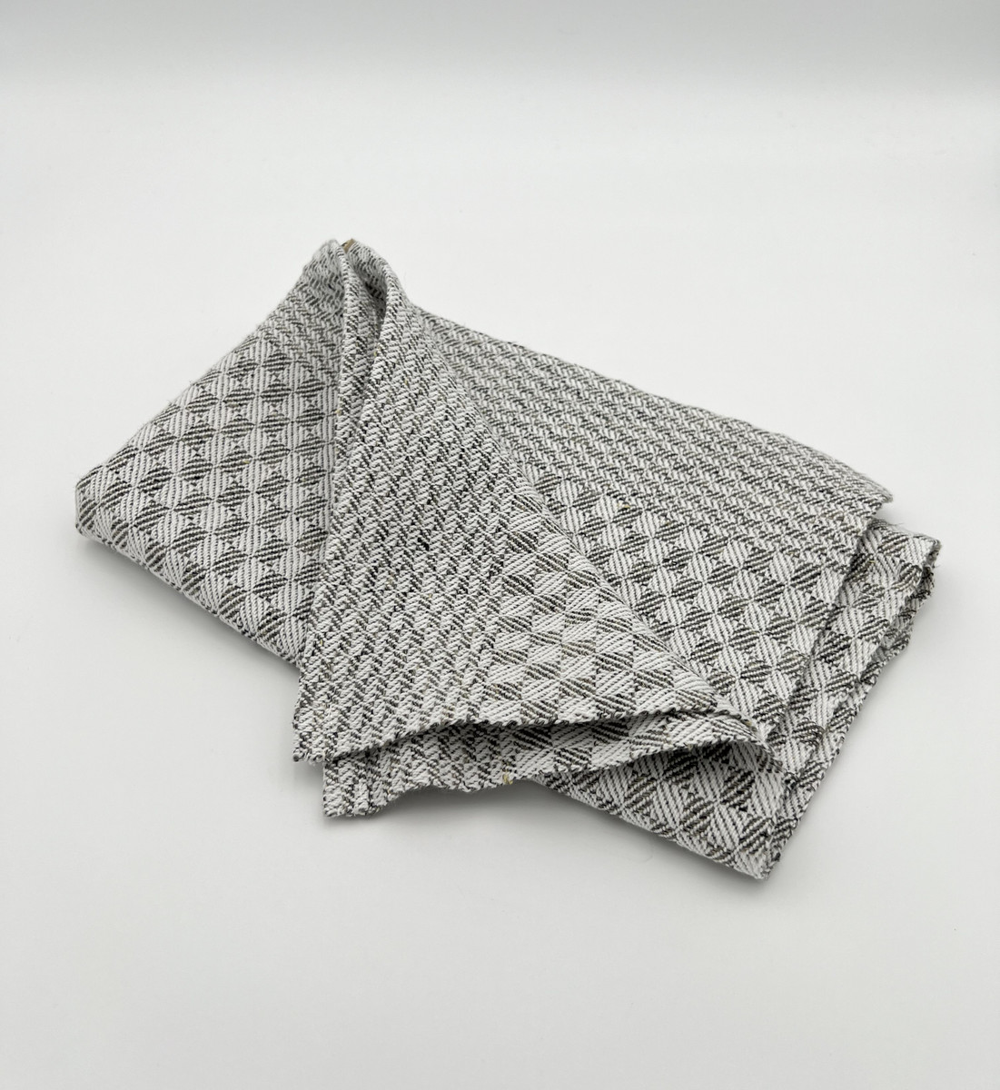 cot/linen towel wh/gray check