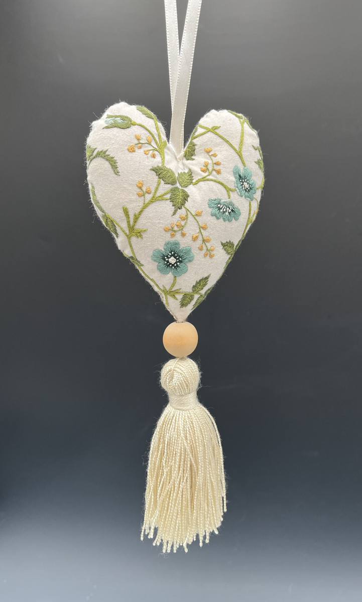 Embroidered Hanging Heart- Lg