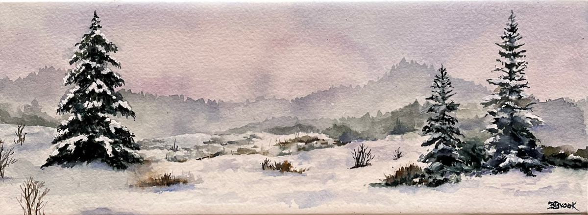 First Snow - watercolor