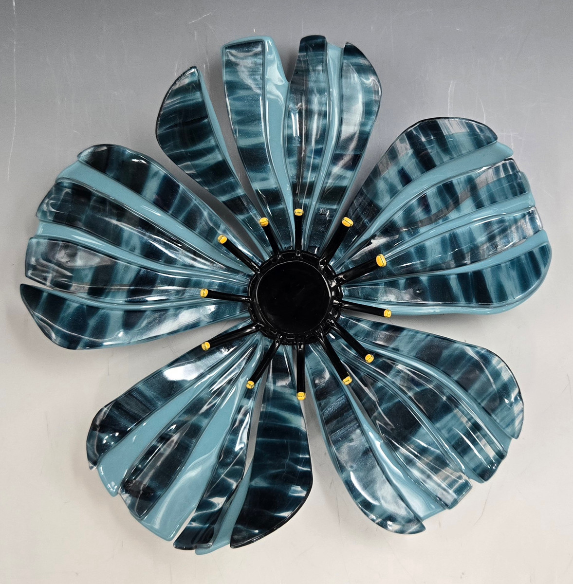 Fused Glass Wall Flower - Blue