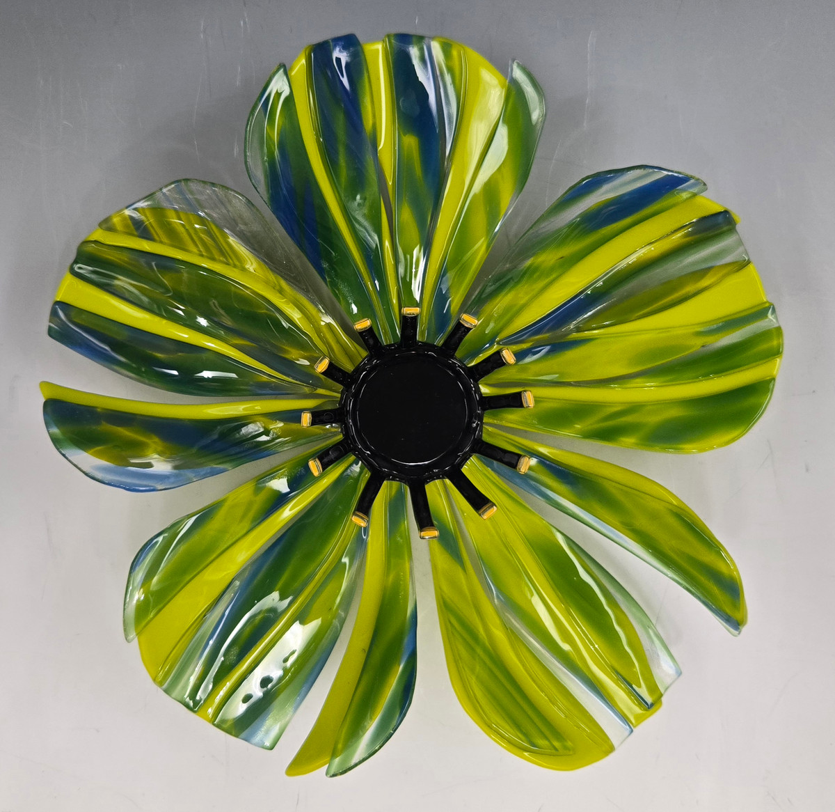 Fused Glass Wall Flower - Green