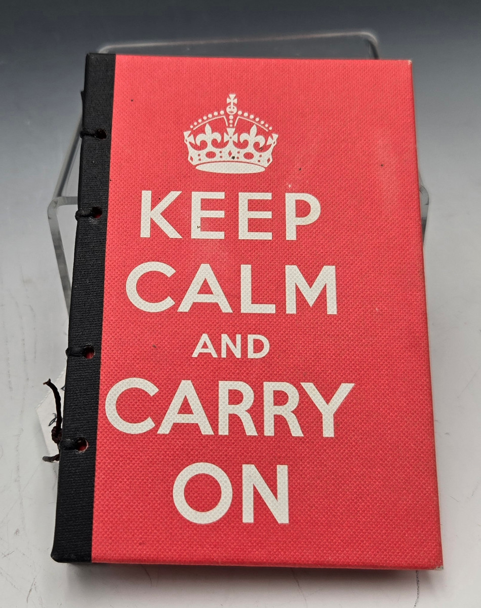 Handsewn Journal - small orange "Keep Calm"