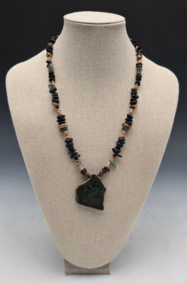 Quilt of Moss & Lava Necklace