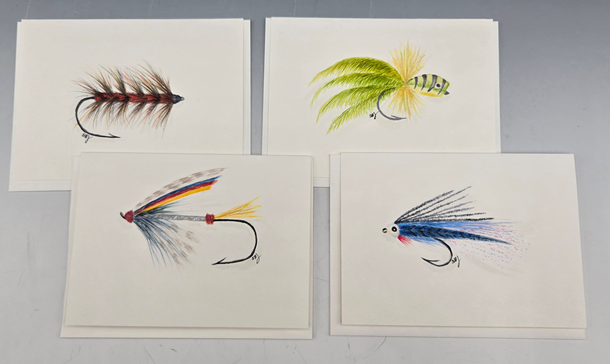Card - Tied Flies, original watercolor