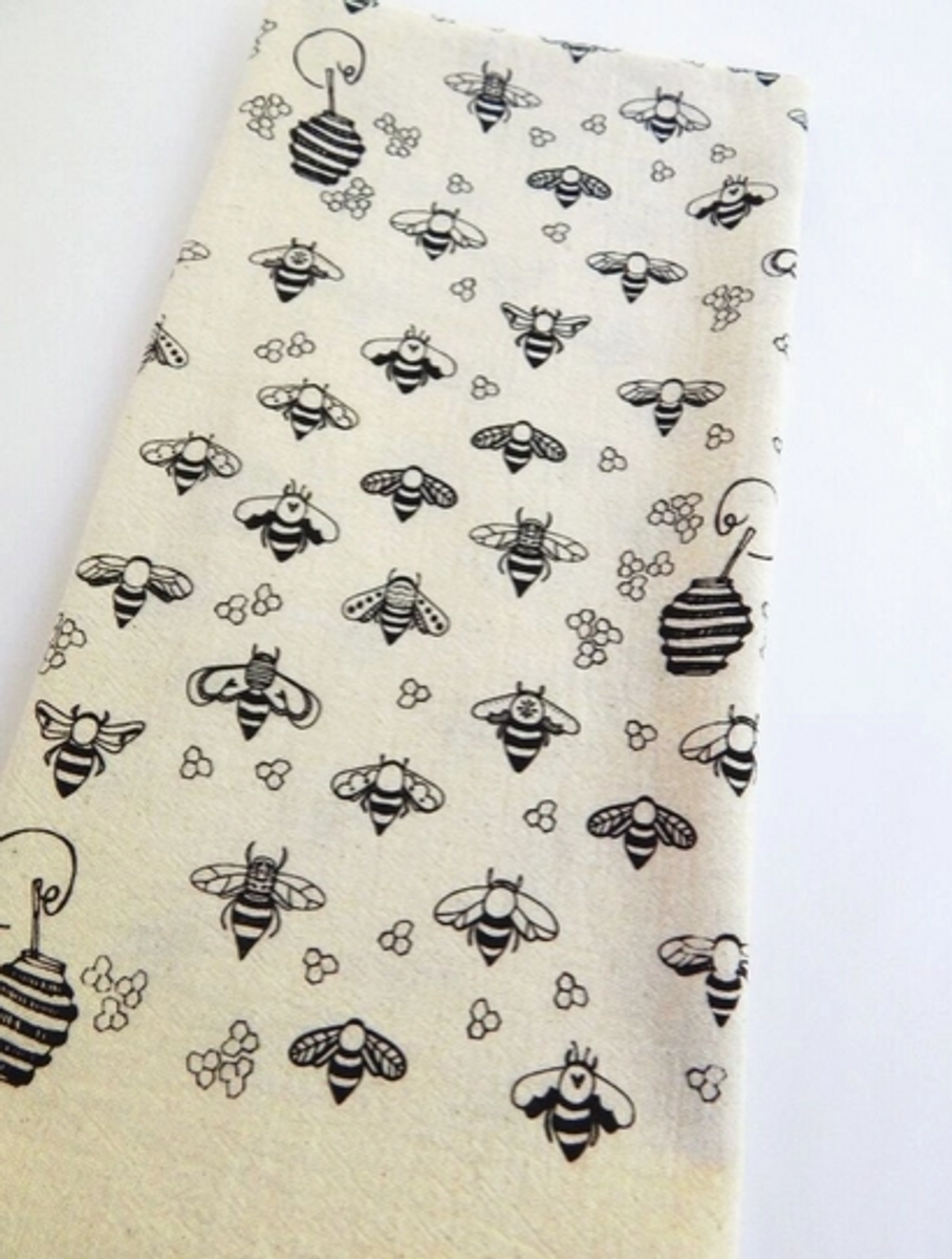 Towel - Bees, Black