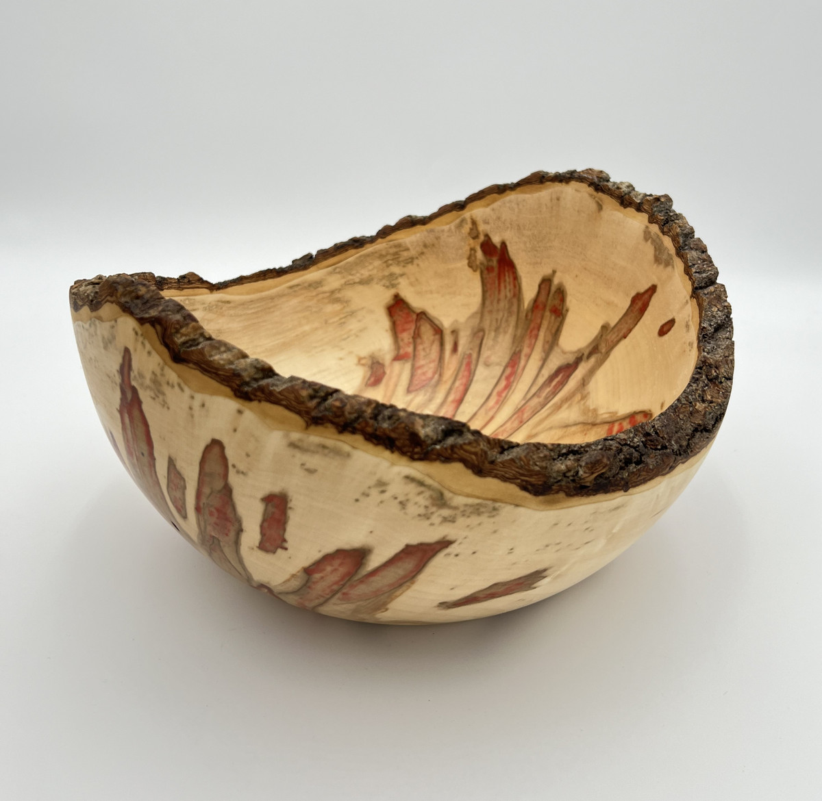 Flaming Box Elder Live Edge Bowl - LE