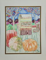 Dr. Pepper Barn Bordered by Pumpkins