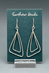 Earrings - Double Triangle, Silver