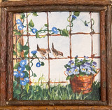 Sparrow and Morning Glories